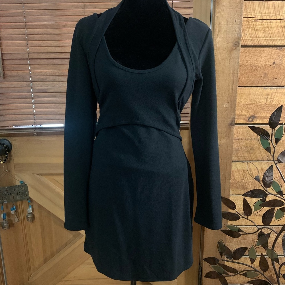 Black dress with beautiful details .